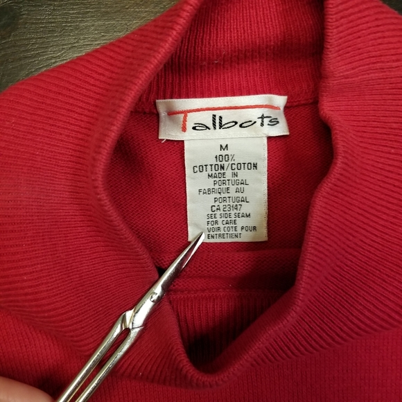 Talbots 100% Cotton Mock Sweater, M - Picture 5 of 8